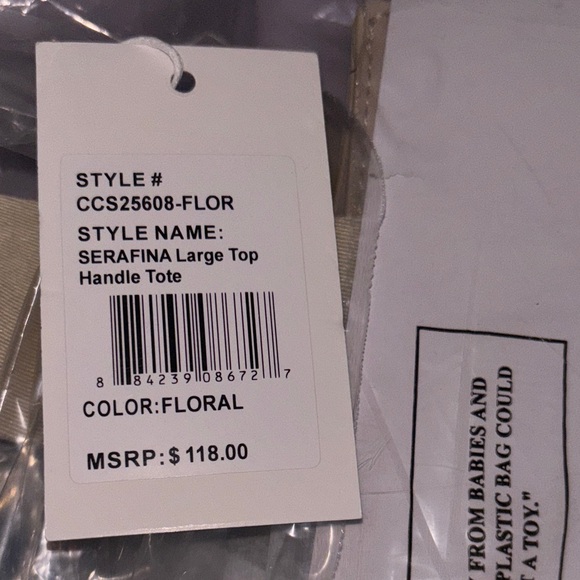 Cavalli Class BNIP Serafina Large Floral Cream Top Handle/Crossbody Bag - Picture 9 of 10